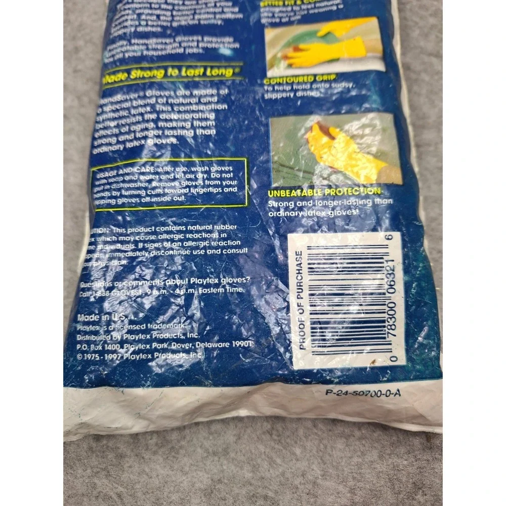 Playtex HandSaver Gloves Size Large Reusable Rubber Cleaning New Sealed 1997 NOS